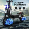 6000W 60V 50Ah 11 인치 오프로드 타이어 킥 스쿠터 듀얼 모터 이동식 시트 유압 충격 흡수 접이식 전기 스쿠터 5