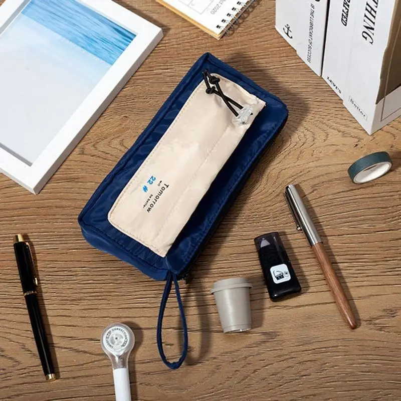 M5TB Handheld Pencil for Case Waterproof Nylon Pen Bag Elastic Spring Closure for Stu