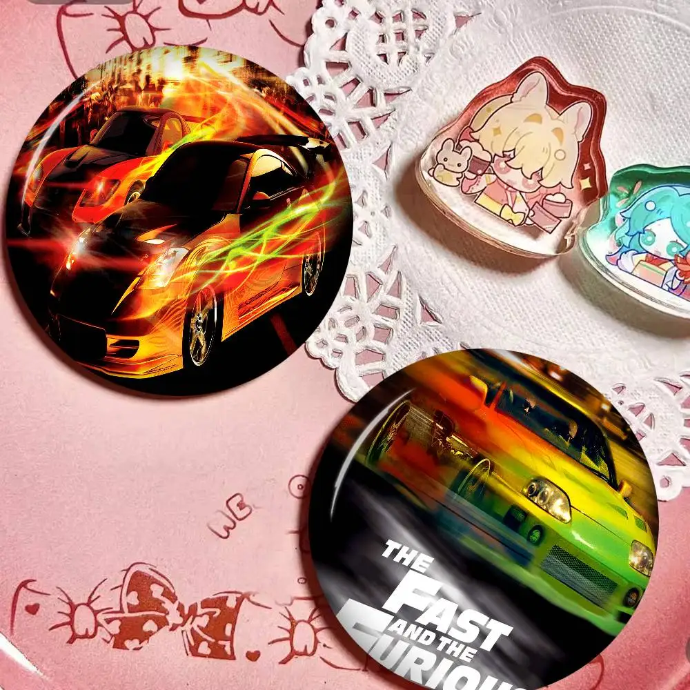 Movie F-Fast n F-Furious 32/44/58MM Customizable Button Pins Cute Funny Creative Badge Jewelry Decor Gifts for Friends