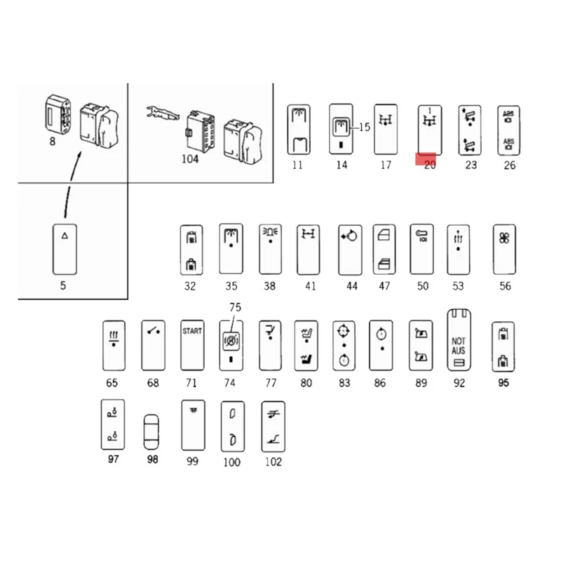 

AEA7-1 Piece Truck Rocker Switch Push Pull Button Switch A0045454107 For Mercedes-Benz 3203.6290 PTO