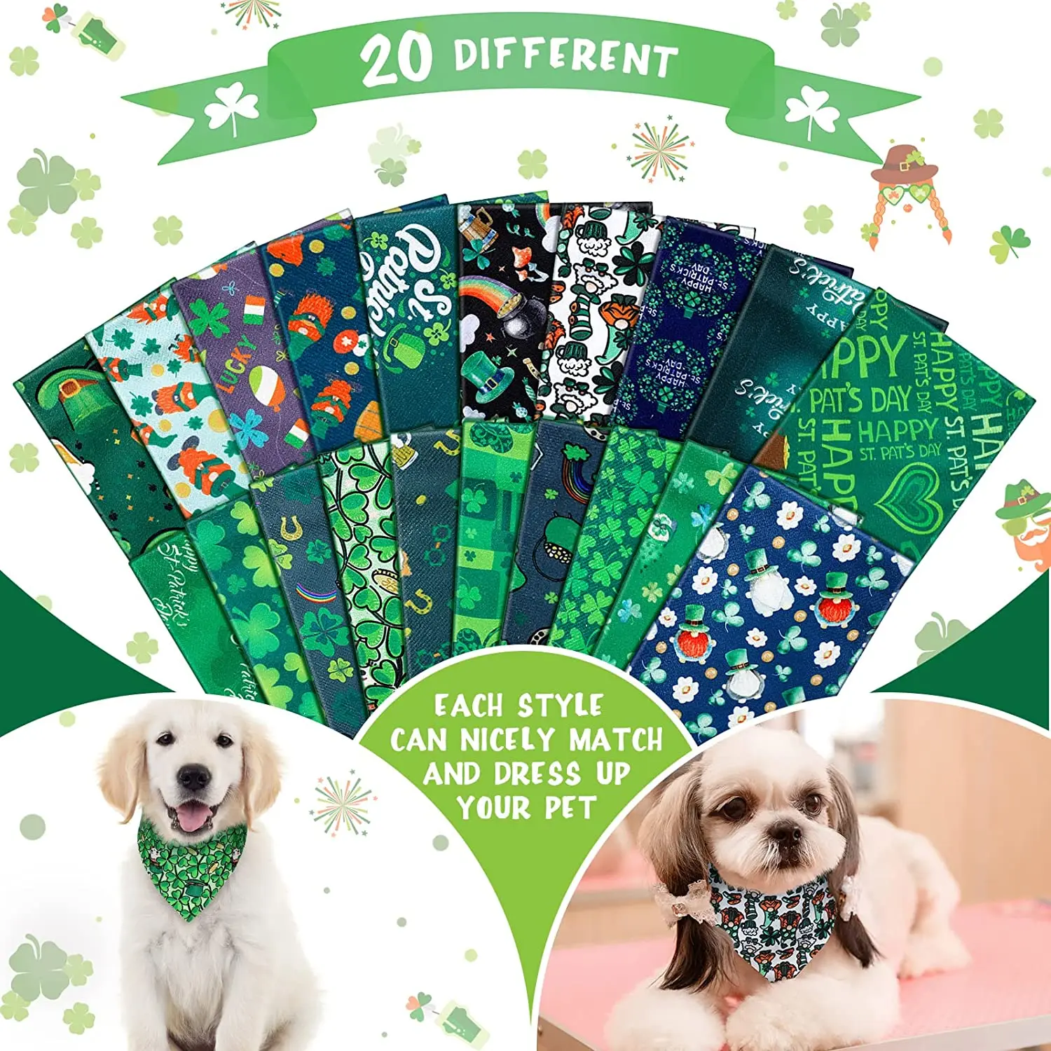 20er Packungen Weihnachts-Hunde-Bandana, dreieckige Schals für Hunde, Thanksgiving, Halloween, Hunde-Lätzchen, Bandanas für Hunde-Accessoires – Detail 23