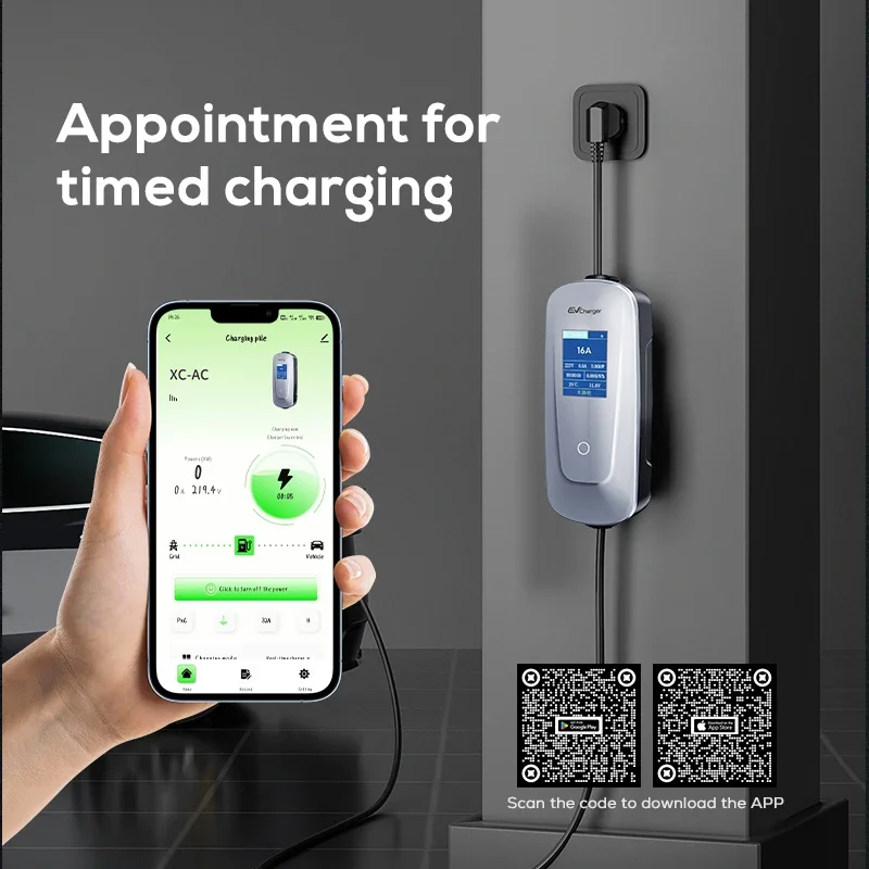 Ovrod Uk شحن ذكي Byd 22kw المستوى 2 1 المرحلة 32a سريع التيار المتناوب نوع 2 سيارة 7kw محطة المحمولة Ev شاحن