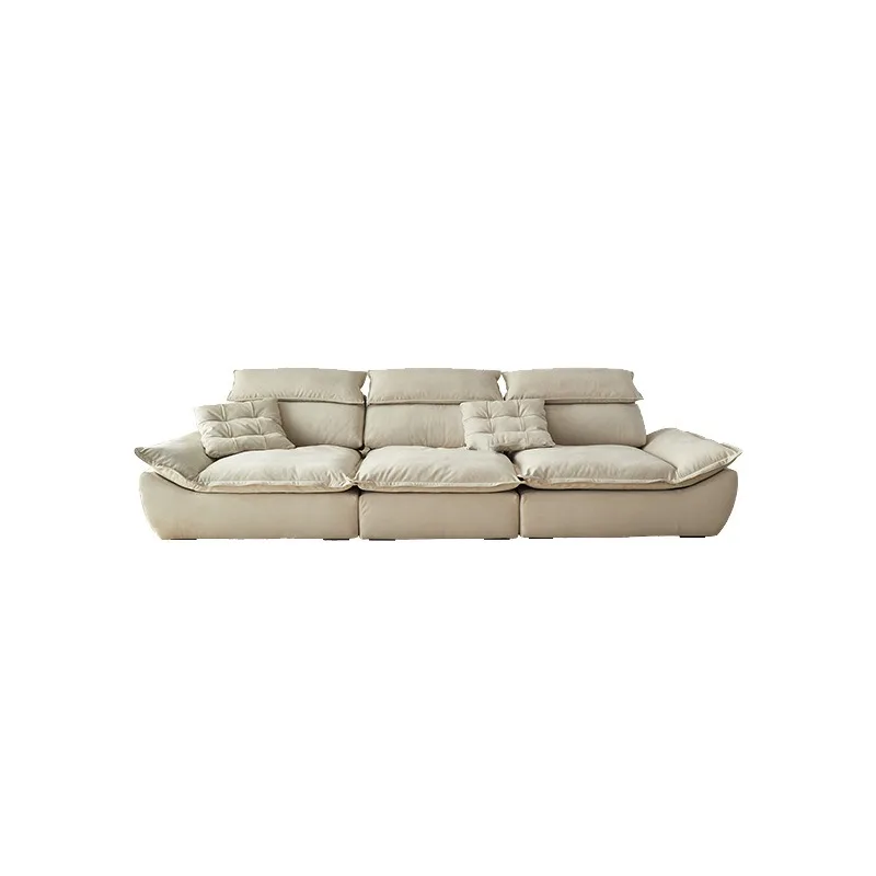 

Sofa French Cream Style Fabric Sofa Large Sitting Deep Lazy Sofa Furniture