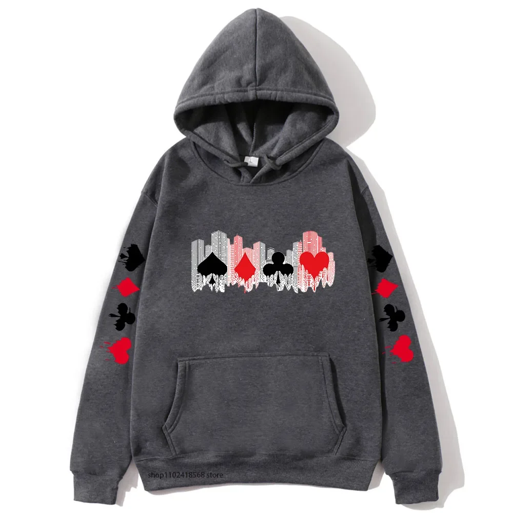 Men Buildings and Playing Cards Hoodie Alice In Borderland Sweatshirt hooded Y2k Sudaderas Men Clothes Harajuku Streetwear Women