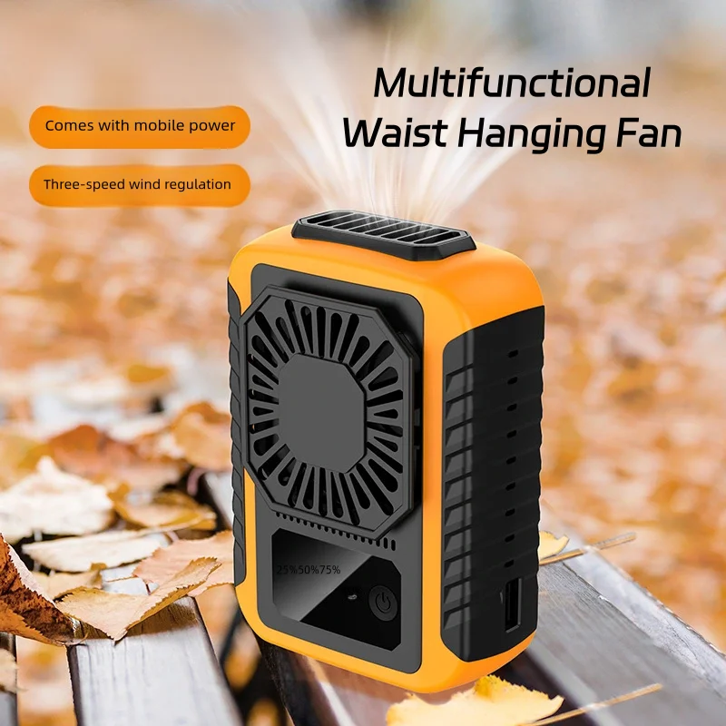 Waist Clip Fan Handheld Lightweight Adjustable Speed Neck Hanging Fan Personal Fan for Running Outdoor Work Hiking Camping