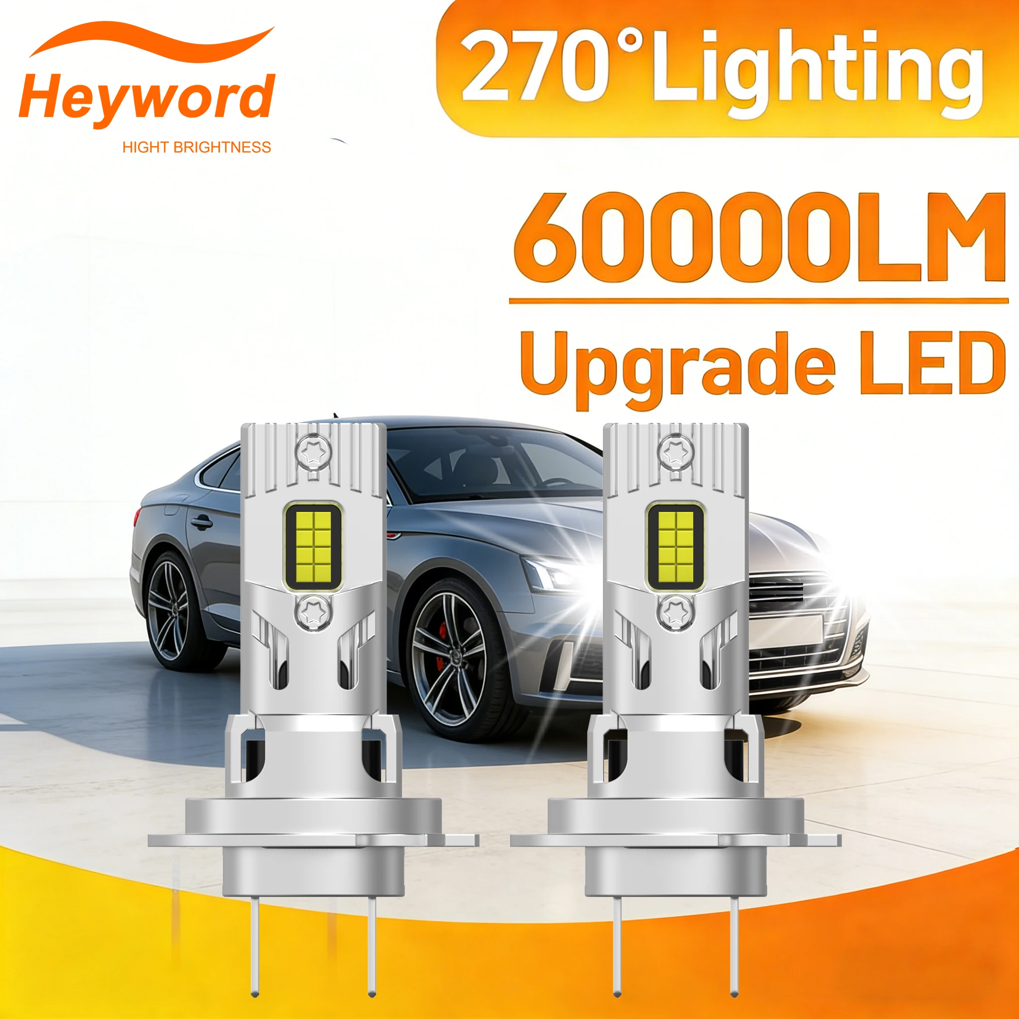 

Heyword H7 LED Bulb H4 Headlight for Car CANBUS 1500W Lights 6500K Mini Wireless Turbo Fan Automobile LED Headlamp 12V