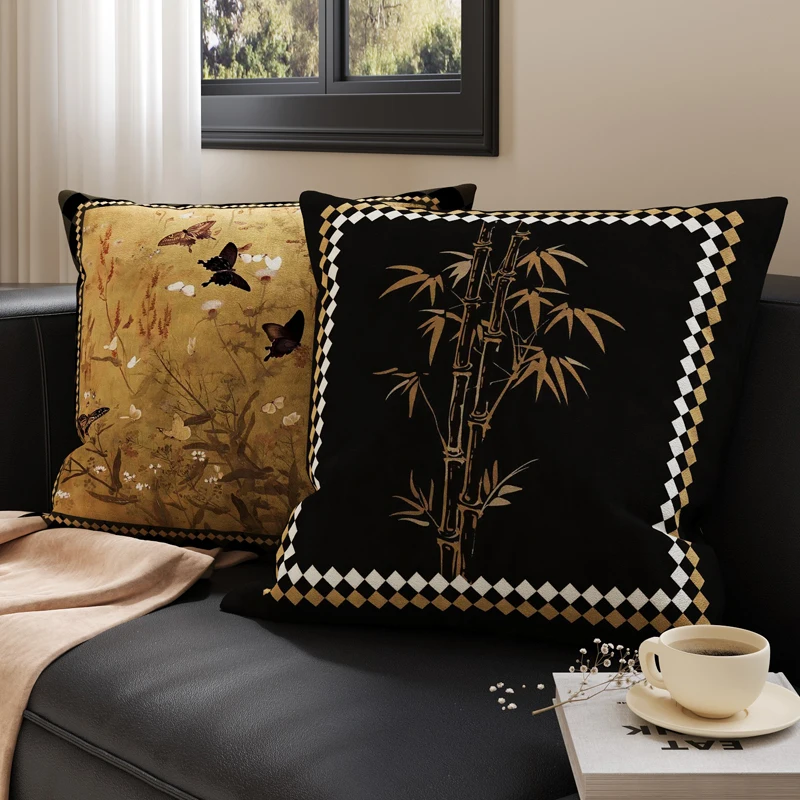 Vintage Luxury Pillowcase Sofa Living Room Couch Removable Cover Cushion Home Decor Polyester Fabric Square Pillow Cover