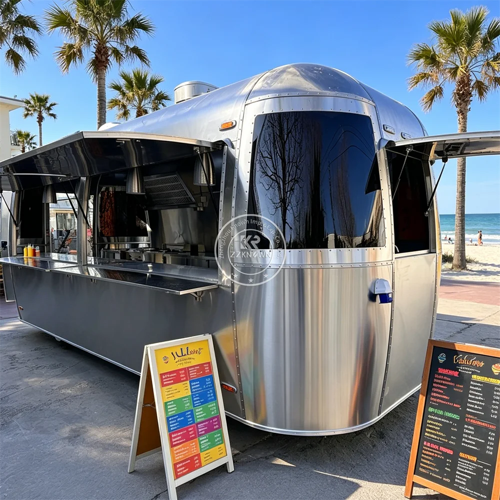 Mobile BBQ Food Truck Hot Dog Snack Trailer Street Ice Cream Cart USA Customized Food Trailer Fully Equipped