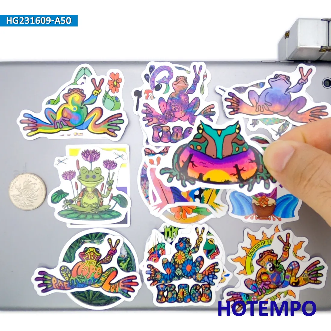 20/30/50 stuks, Hippie Kikker Stickers, Retro Liefde en Vrede Stijl, Dieren graffiti, voor DIY Creatieve Decoratie, Leuk stickerpakket