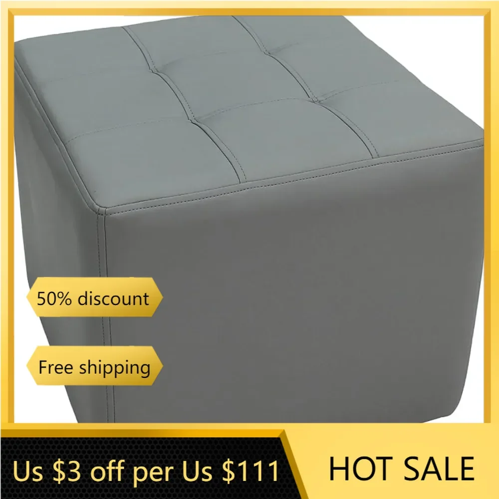 

Foot Stool Office Footrest Tufted Square Accent Ottoman; Beautifully Upholstered Furniture for Modern Home Living Room