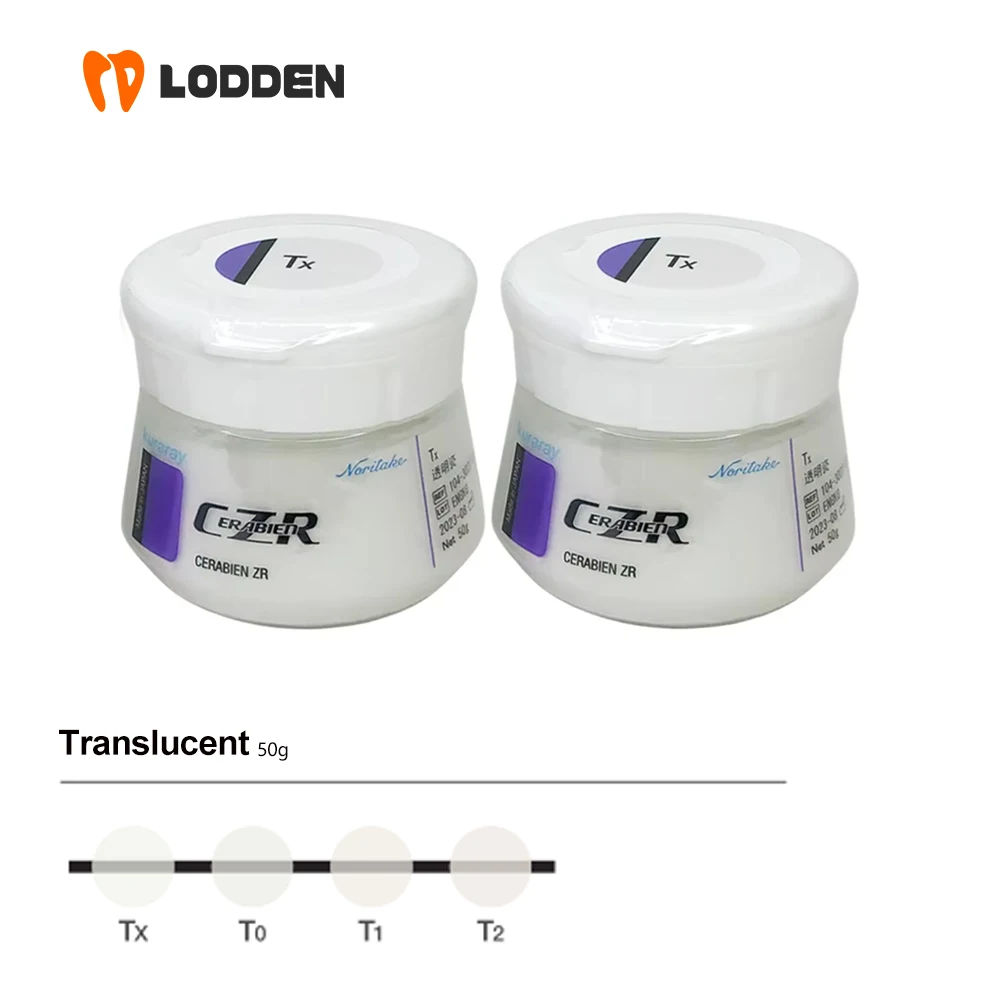 Dental Materials CZR Noritake Translucent TX T1 T0 Porcelain Powder 50g for Zirconia Crown Facing Ceramic Materials