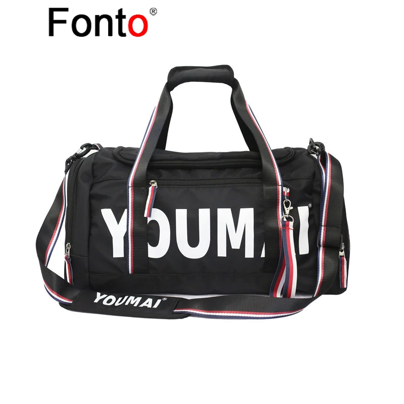 Fonto One Shoulder Backpack Messenger Bag Fashion Leisure Korean Fashion Handbag Travel Bag Letter Large Capacity Fitness Bag