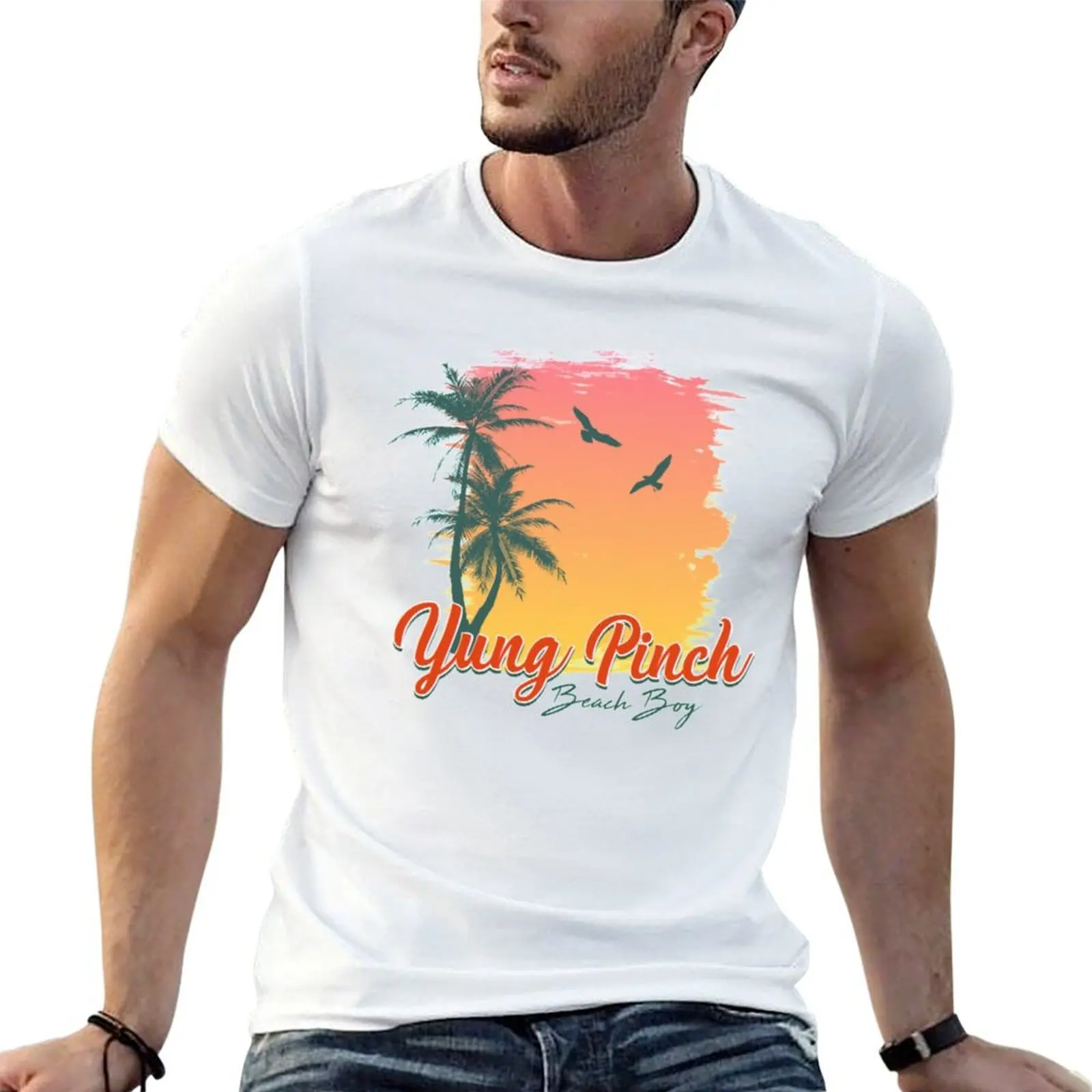 Yung Pinch - Beach Boy T-Shirt Funny t-shirts graphic t shirts mens white t shirts