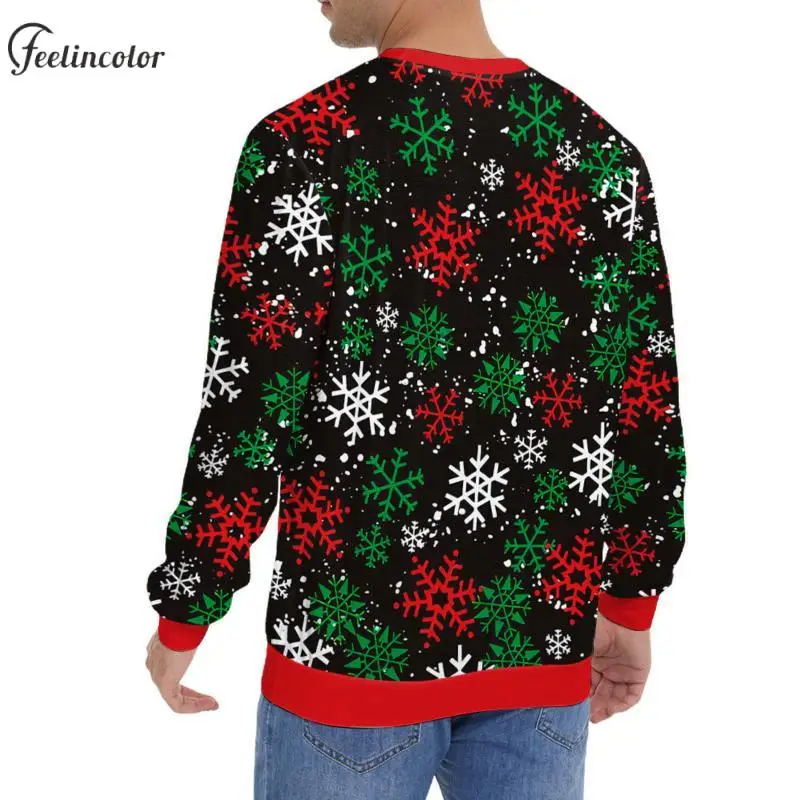 Jesus Birthday Christmas Graphic Sweatshirt for Men Xmas Dog Elk 3D Print Pullover Family Matching Hoodies Autumn Couple Clothes