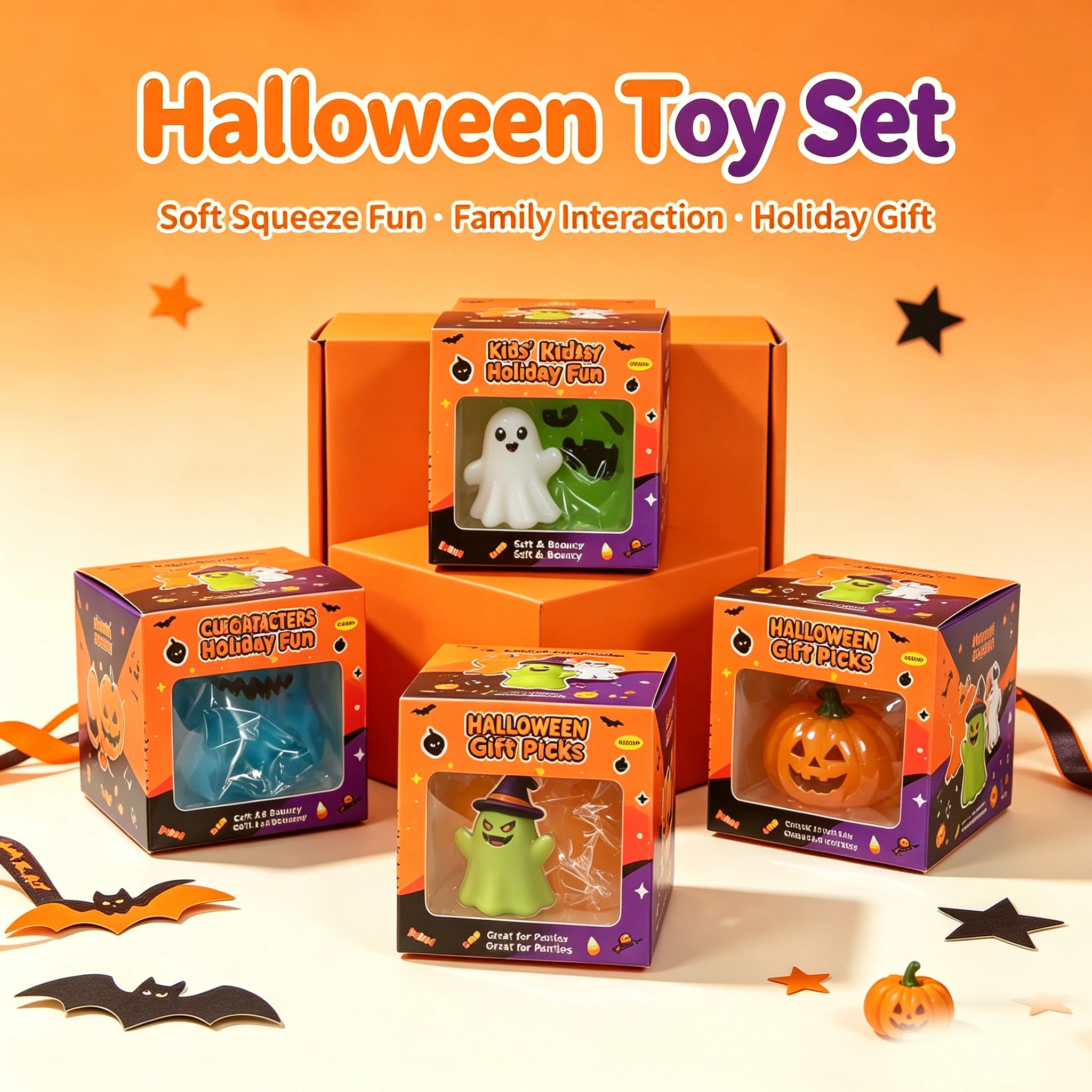2027 Needoh Baby Boos Halloween, jouets sensoriels anti-stress, jouets à presser et à comprimer pour soulager le stress et l'anxiété, jouets squishy pour adultes, cadeaux