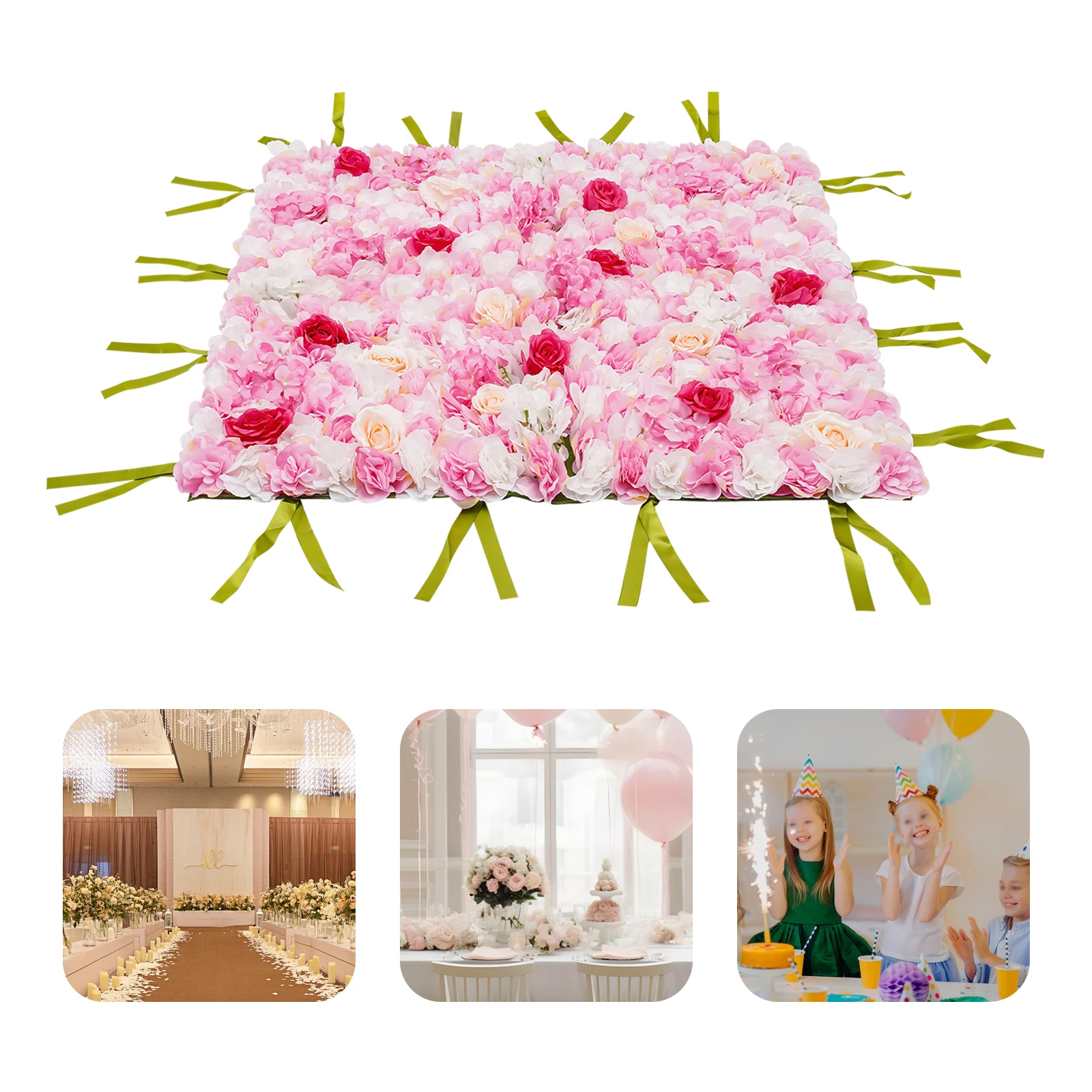 

Pink Silk Rose Flower Wall Artificial Flower Backdop Panel for Wedding Decoration Flower Wall Baby Shower Home Party Backdrop