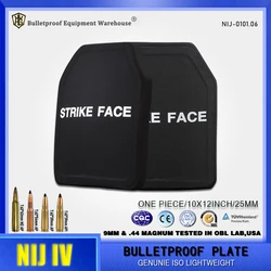 High Quality ISO Certified 10x12 Inch 25mm Ceramic Plus PE Composite Bulletproof Plate Protection Independent Protection Armor