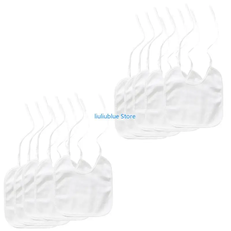 

Creative Baby Bibs Water Resist White Bibs with Adjustable Straps Creative Painting Drool Bibs Uprgades for Mealtime Fun 62CF