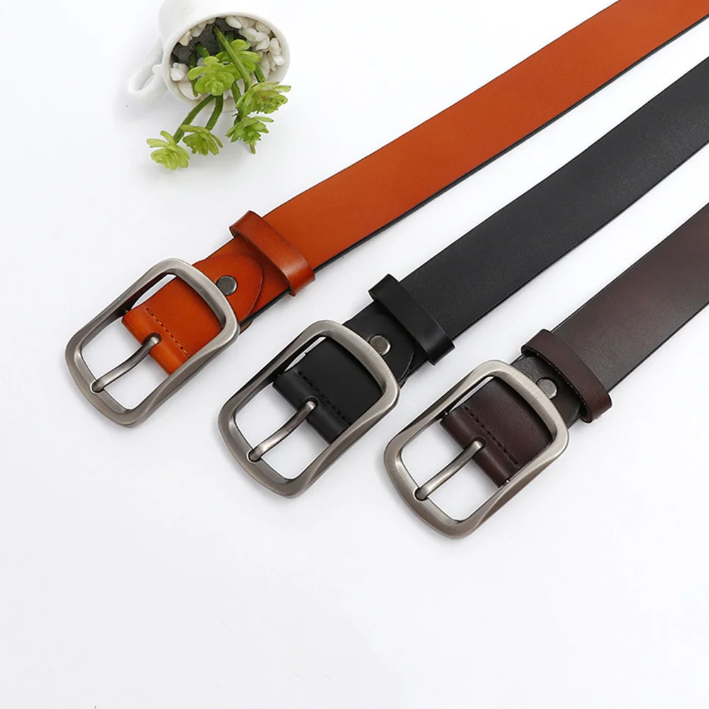 

Men Pin Buckle Belt Genuine Retro Adjustable Strap For Jeans Pants Vintage Style Black Men Belt