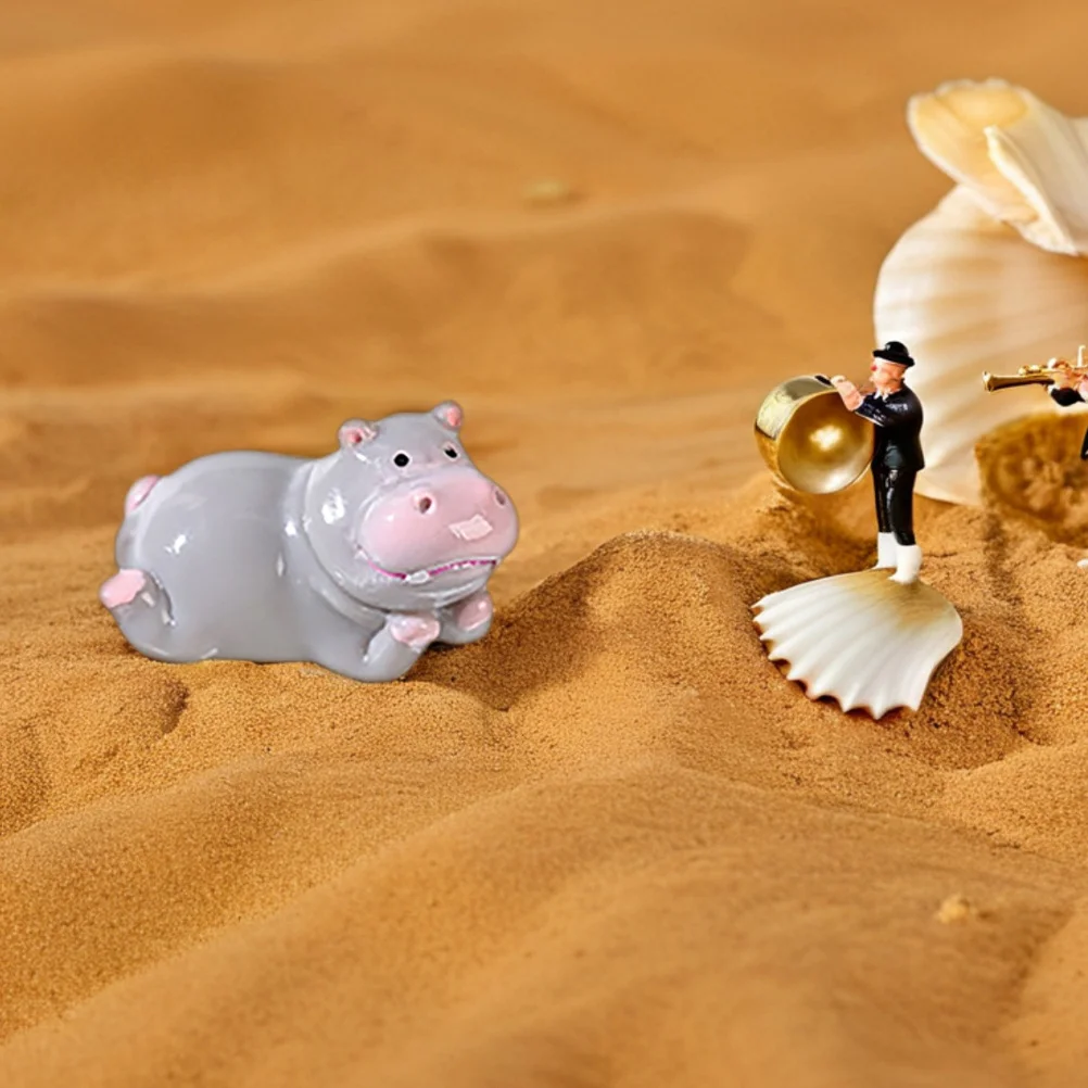 

12Pcs Resin Hippo Miniature Figurines Cute Car Dashboard Decorations Cake Toppers DIY Projects Mini Hippo Figurines