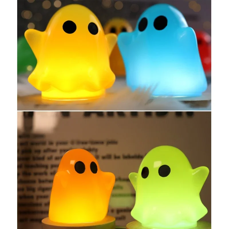 Crystal Epoxy Resin Halloween Dress Up Atmosphere Light DIY Ghost Shape Silicone Mold Party Atmosphere Mold Bedside Cute Decorat