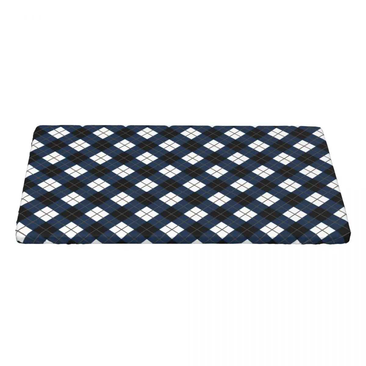 Custom Rectangular Blue And Black Argyle Pattern Table Cloth Waterproof Tablecloth Outdoor 4FT Table Cover