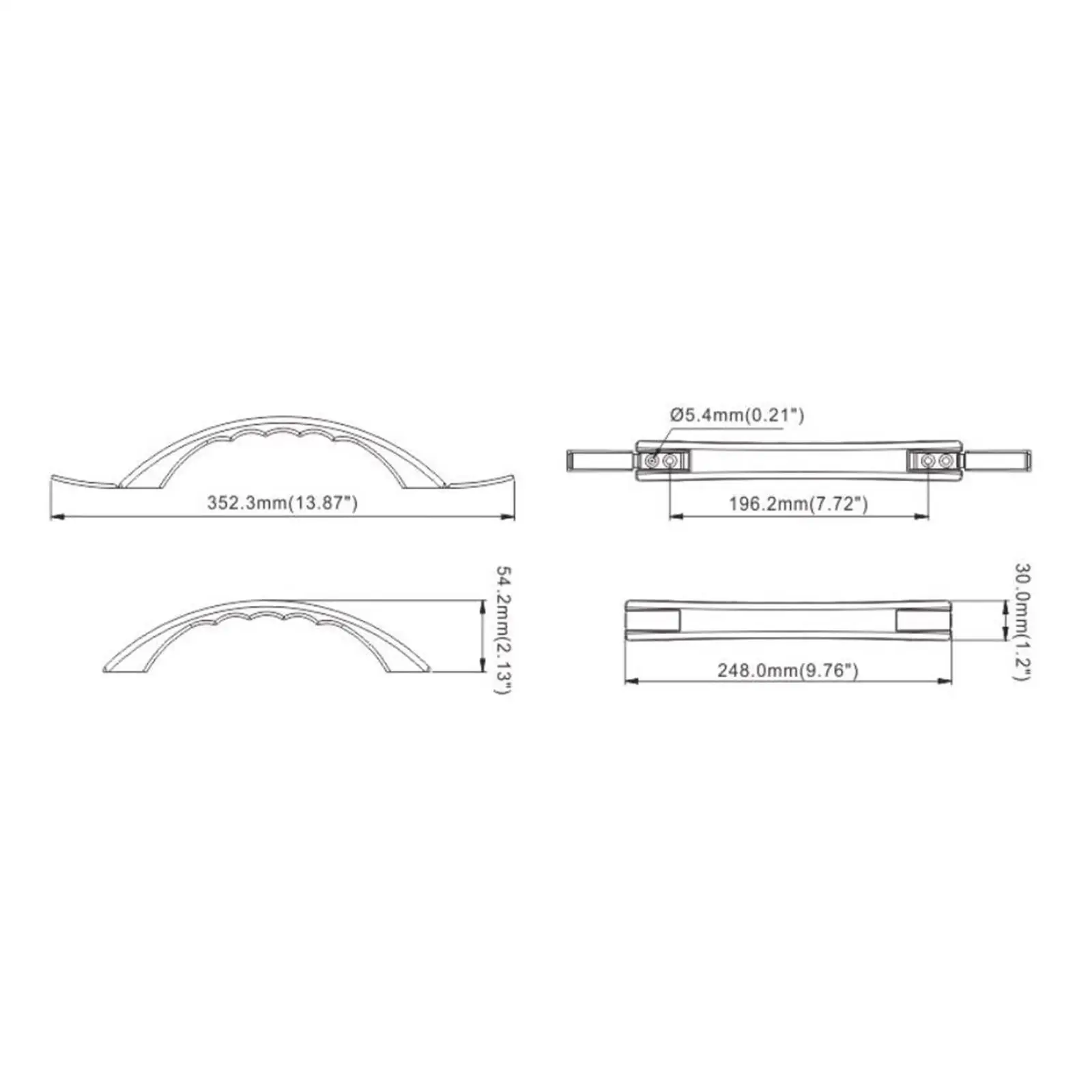 مقبض باب دخول فان التخييم البلاستيكي خفيف الوزن، قضيب إمساك عالمي لمرآب مقطورة السفر RV