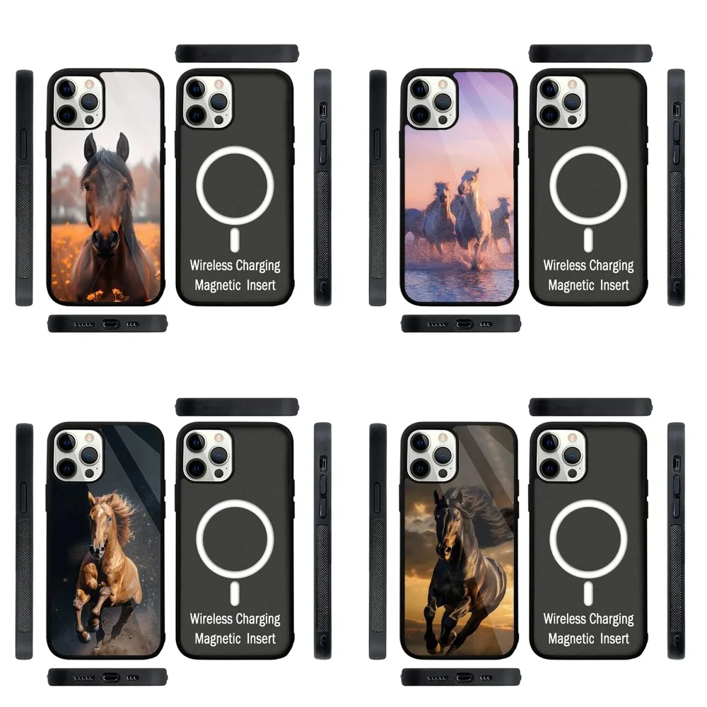 

The horse Phone Case Strong Magnetic For IPhone 15,14,13,Pro,Max,Plus,11,12,Mini For Magsafe Wireless Charging