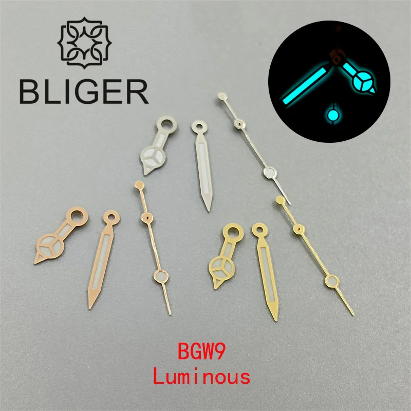 BLIGER Super BGW9 Luminous Watch Hands Fit NH35 NH36 Movement 3135 Movement Silver Gold Rose Gold For Watch Replacement Tools