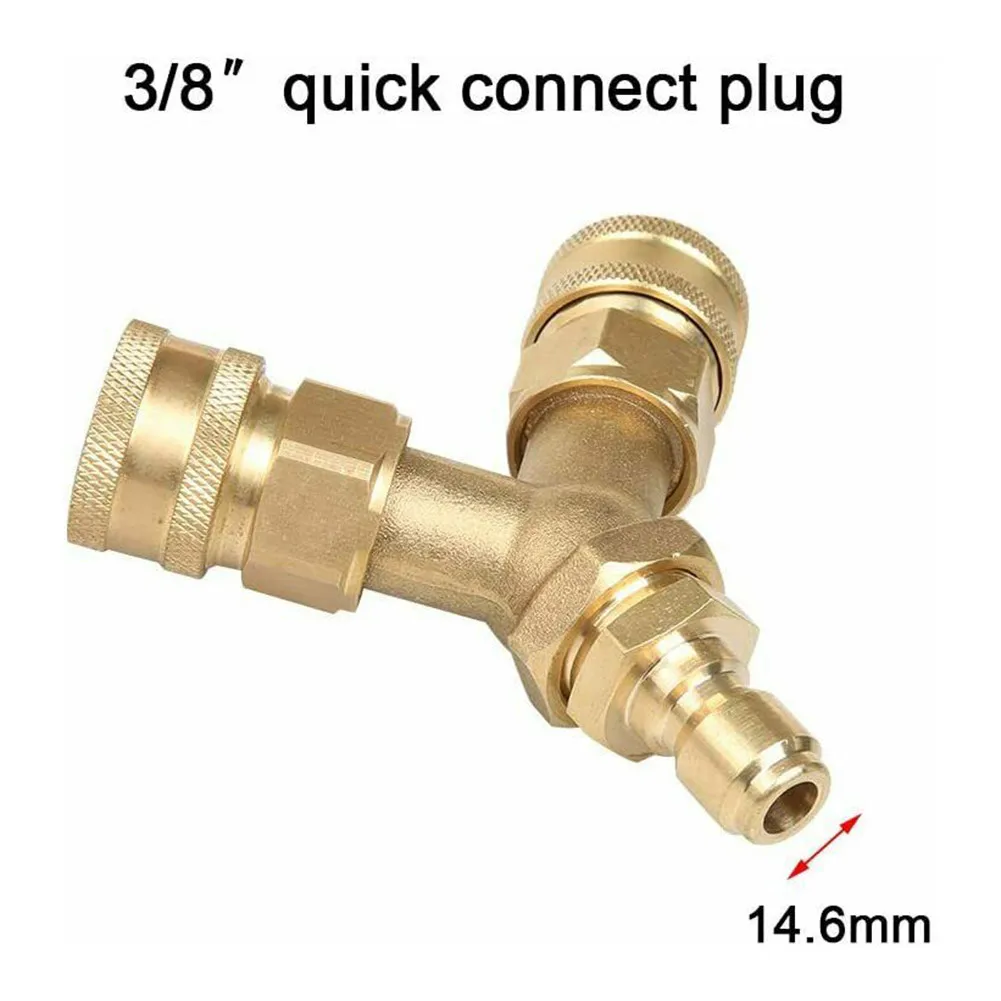 

Pressure Washer Splitter Coupler 38 Fitting Tee Quick Connect Adapter for Connecting Two High Pressure Washer Hoses 4 0 GPM Plus
