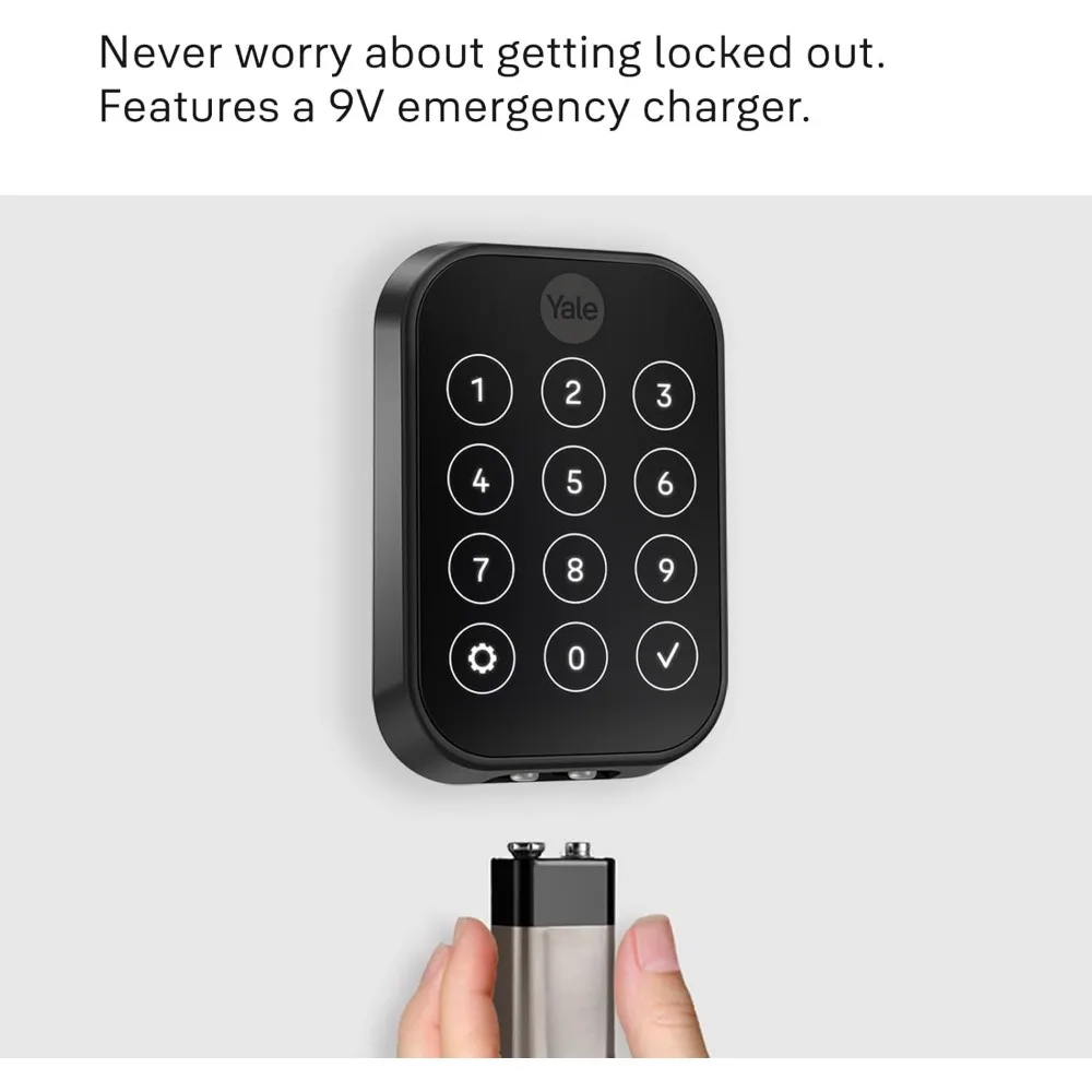 Assure Lock 2 Plus nachtschoot met Wi-Fi Connect, zwart suède, voor vakantie-huurhosts, YRD450-N-CB1-BSP