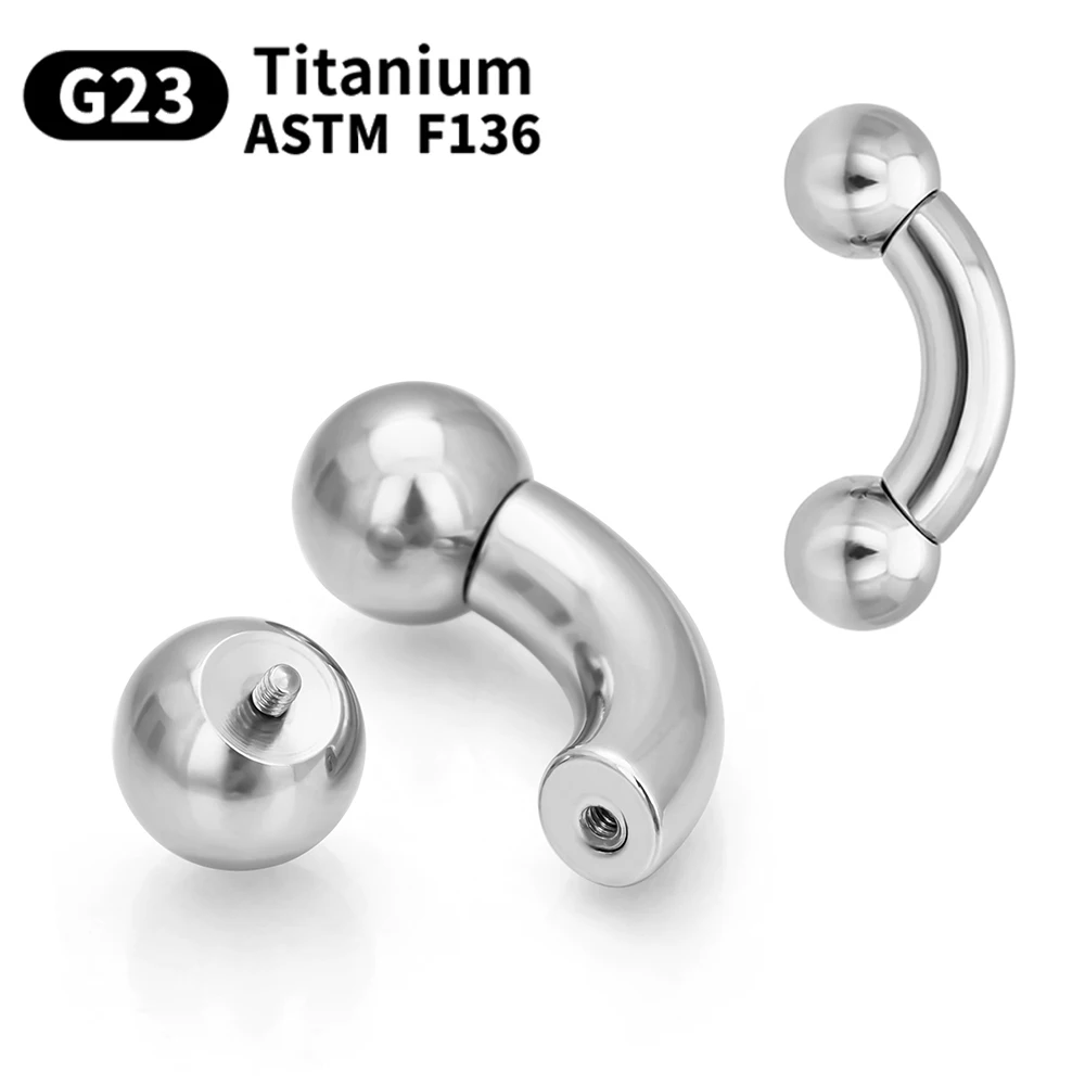 G23 Titanium Piercing Curved Barbell Nose Ring for women Large Internal Threaded SATM F316 Sexy Body Jewelry