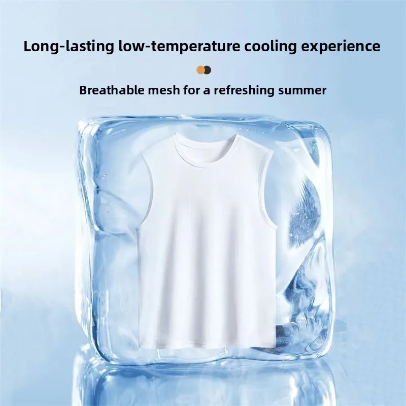

Ice Silk Vest Men's Summer Outdoor Thin Loose Large Size Me Breathable Sports Fitn Qui Dry Svel T-irt Trendy
