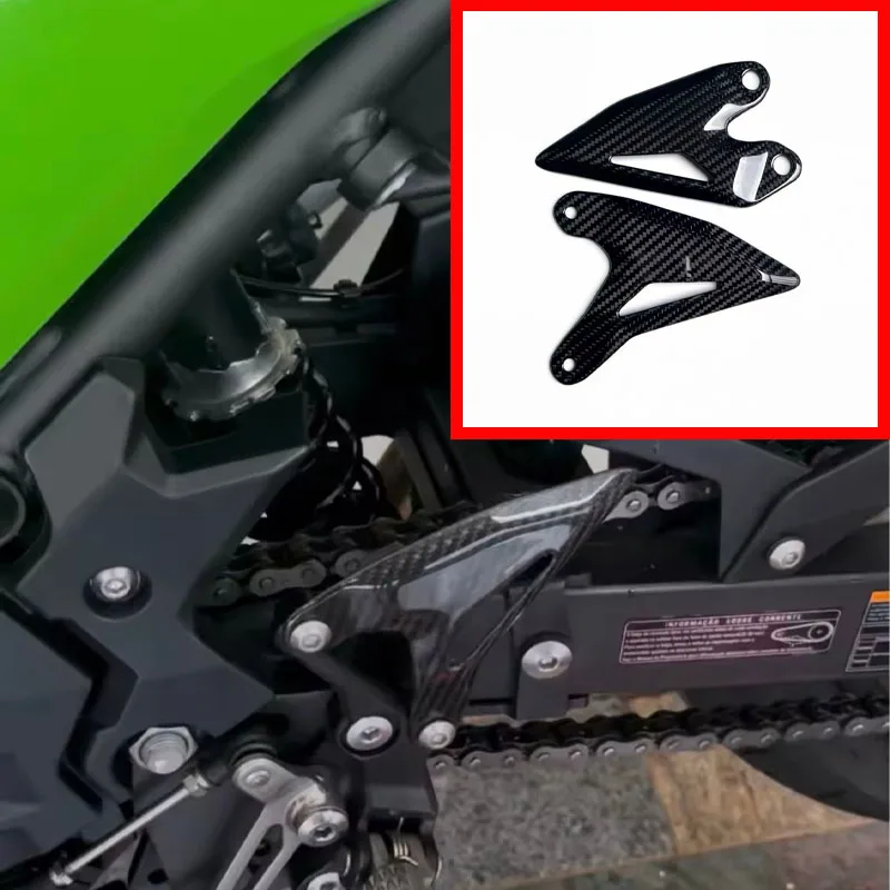 

For KAWASAK Ninja400 Z400 100% 3K Carbon Fiber Rear Foot Heel Guards Motorcycle Accessories Footrest Wings Protector