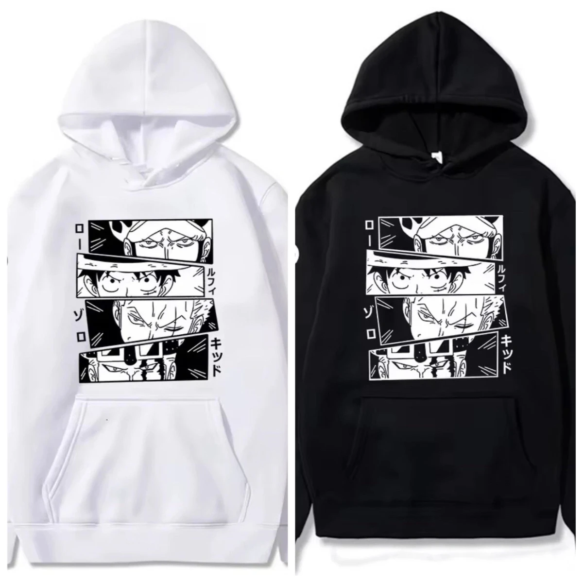 

"One Piece" Trendy Casual Loose Sweater Animation Luffy Printed Pattern Men's Hooded Sweater Comfortable Men's and Women's