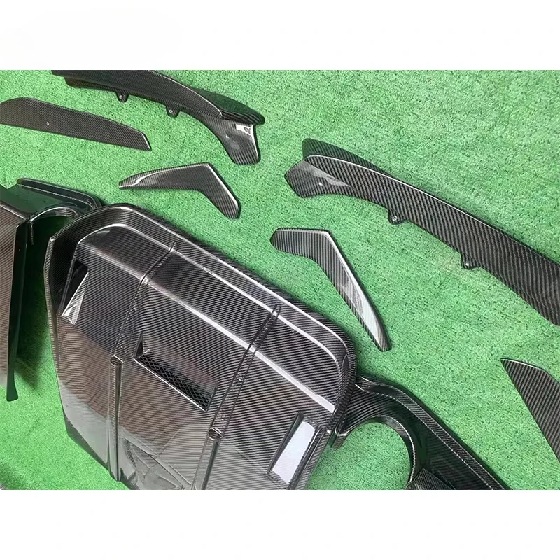 F30 ألياف الكربون GEEX نمط سبليت هيكل الناشر الخلفي شفة ممتصة للصدمات الخلفية ل 3 سلسلة F30 مخصص #2