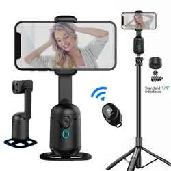 360°Rotation Gimbal Stabilizer Selfie Stick Auto Face Tracking Tripod with Gesture Control Smartphone Holder for Vlog Shooting