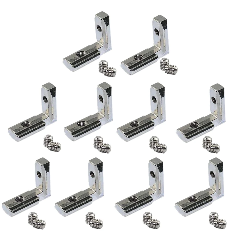 160Pcs T Slot L-Shape Interior Inside Corner Connector Joint Bracket For Aluminum Extrusion Profile 2020 Series Slot 6Mm