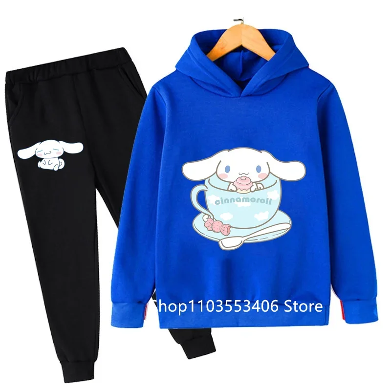 Trendy 2024 Cinnamon Roll printed Children's sweatshirt set Spring and Autumn Outdoor recreation for boys and girls fashion