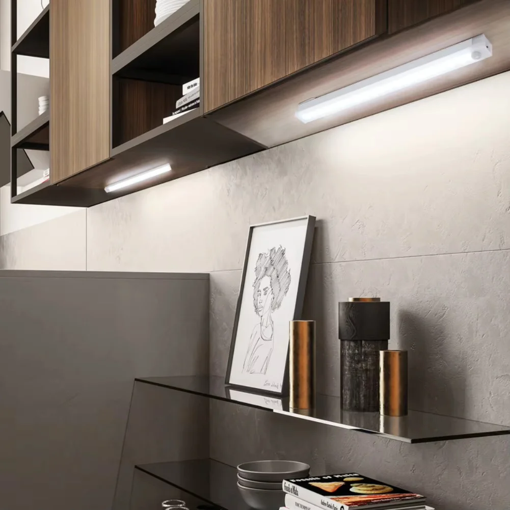 

Rechargeable Wireless LED under Cabinet Light Sensor Movement Night Light 10/20/30/50CM for Bedroom Wardrobe Cupboard
