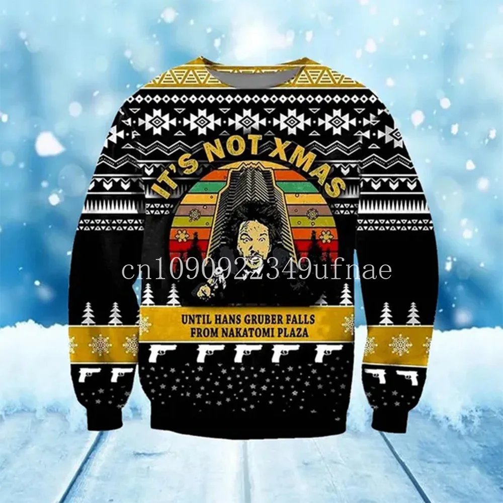 Nakatomi Plaza Ugly Christmas Sweater Mens Womens Pullover 3D Printed Christmas Sweatshirt Children's Sweater Mens Sweatshirt