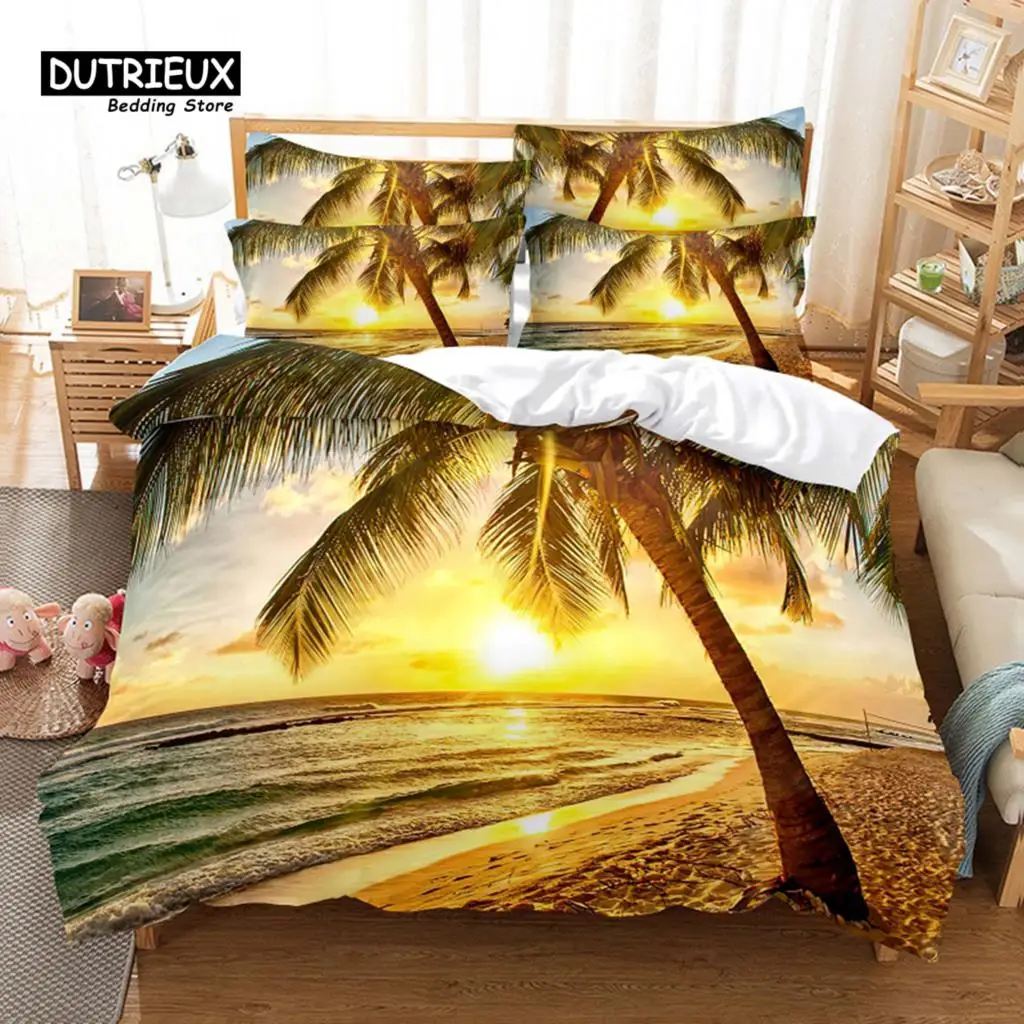 

Sunshin Coconut Tree Bedding Set, Duvet Cover Set, 3D Digital Printing, Queen Size, Fashion Design