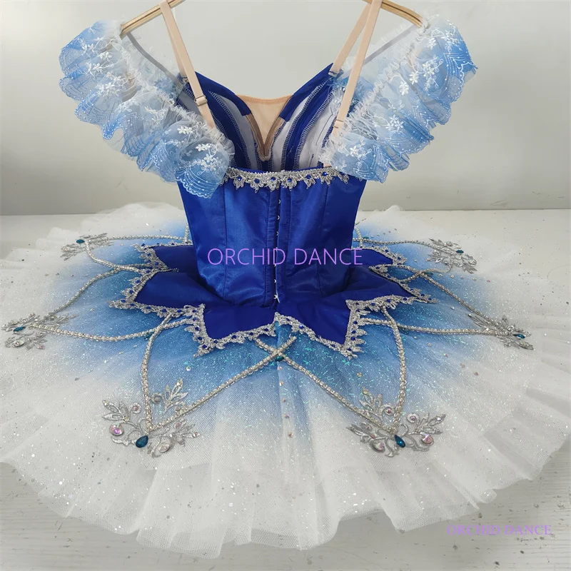 hot selling high quality Unique Design Kids Girls Children Women Adult Performance Wear blue Ballet  with diamond-embedded