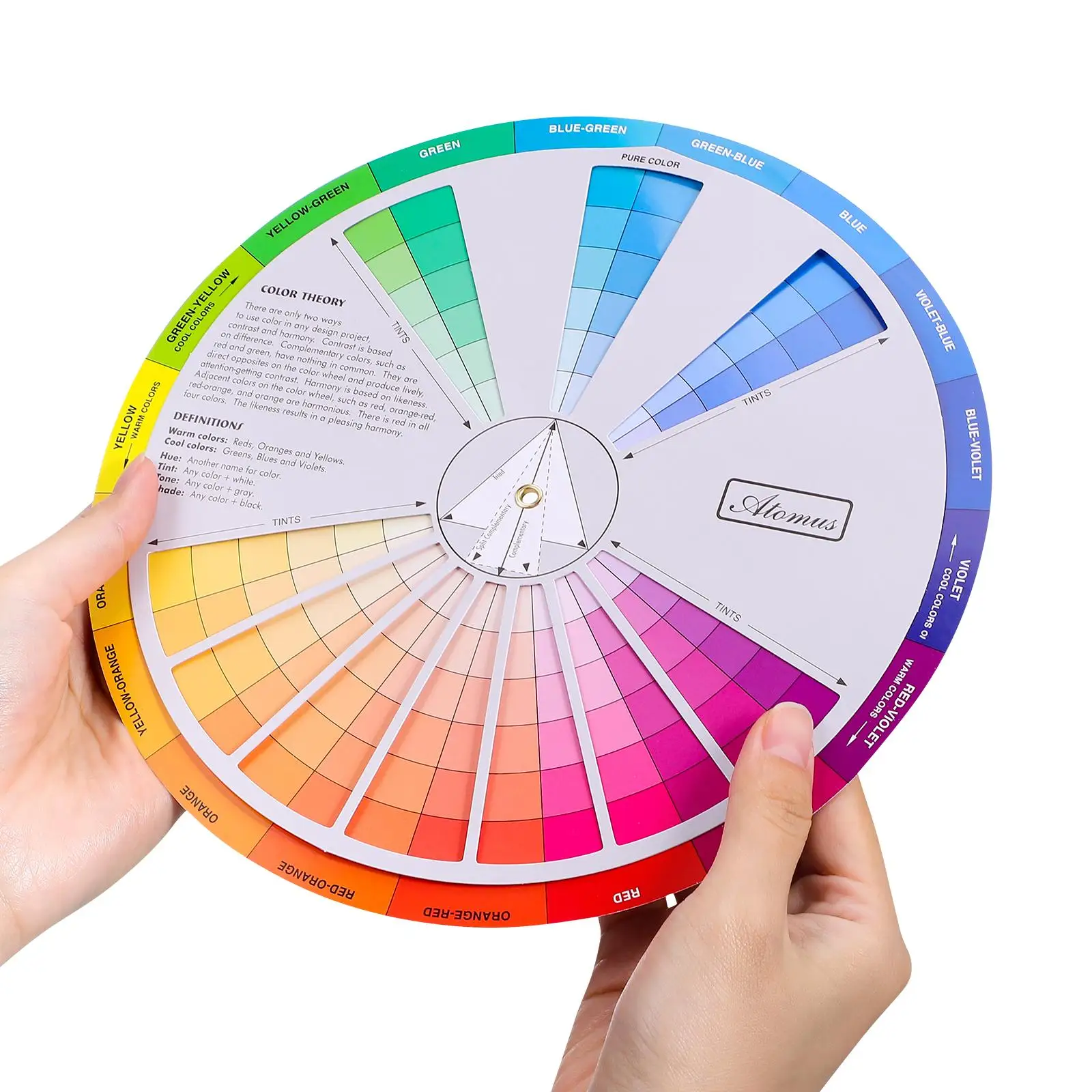Color Card Wheel Colour Chart Accurate Palette Laminated Circle Artist and Mixing Guide Creative Child