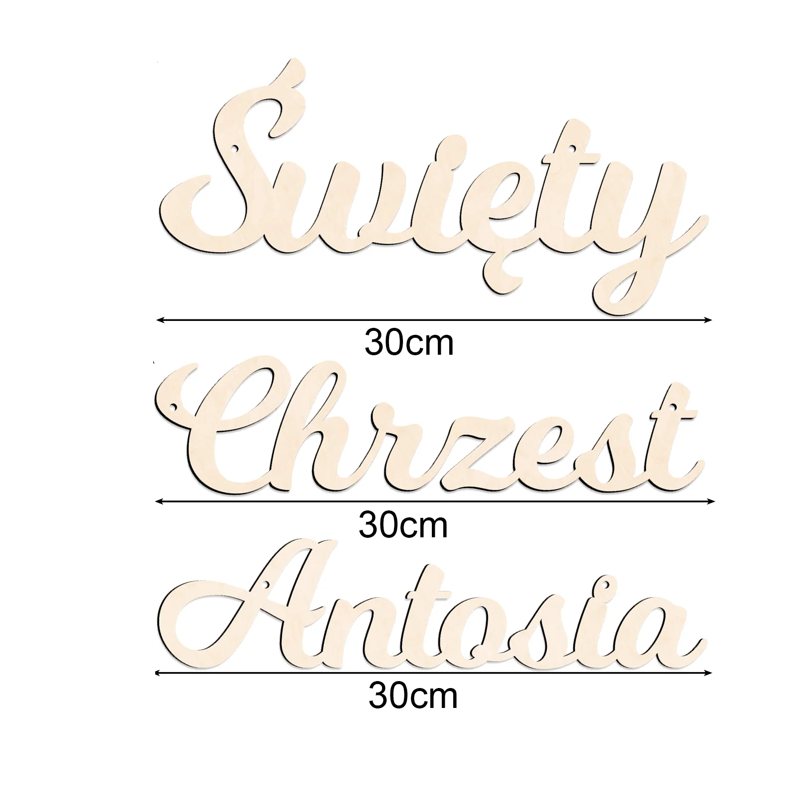 Personalized  Wooden Sign, Custom Name Polish Holy Baptism Wall Decor, Christening Party Banner Booth Props Backdrop Decoration