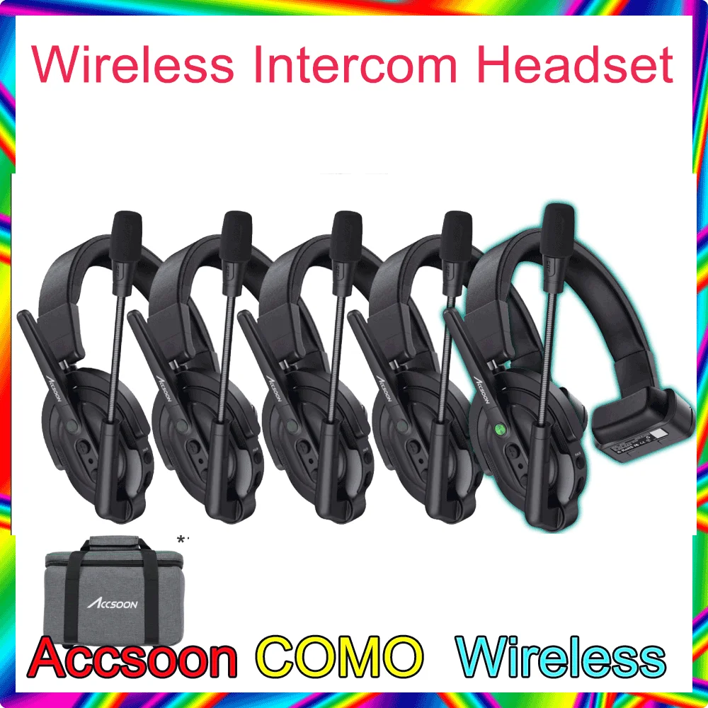 سماعة Accsoon-CoMo اللاسلكية ، نظام الاتصال الداخلي ، نطاق m ، تقليل الضوضاء ، 9 مستخدمين ، تصوير ، تلفزيون ، فيلم ، تلفزيون