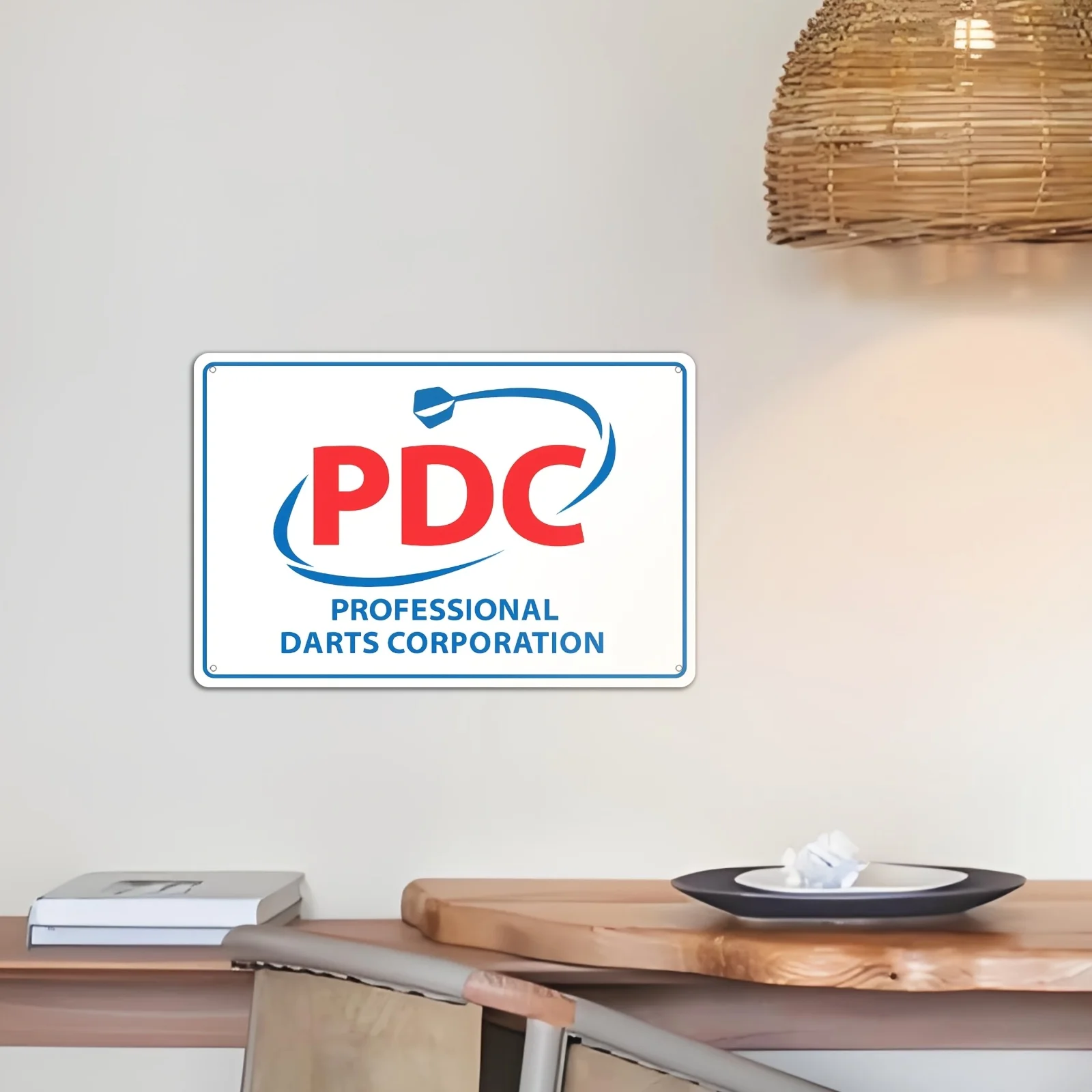 2D Flat - 1pc Sign Metal Sports Sign, Pdc Darts, Darts Room, Games Room, Mancave, Home Bar. Wall Decor for Kitchen Bedroom