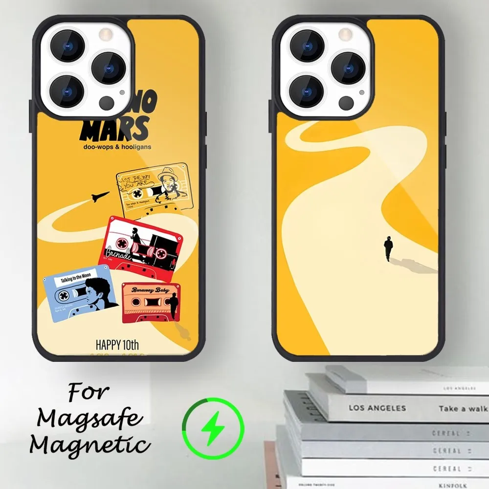 Singer B-Bruno Mars Phone Case For iPhone 14 13 12 11 15 Pro Max Magsafe Magnetic