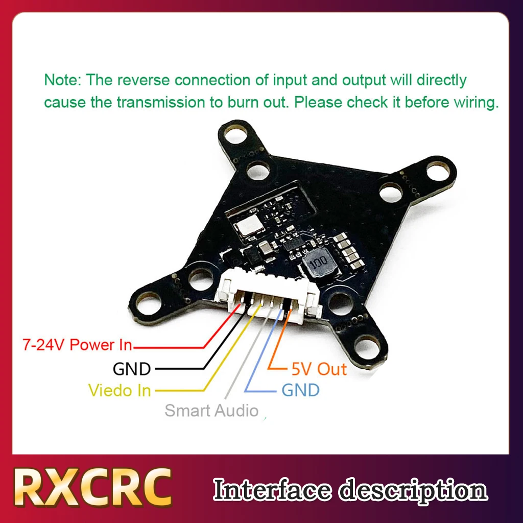 RXCRC FPV 5.8G Modulo 48CH 500mW VTX Trasmettitore Fotocamera B19 1500TVL 130 ° Obiettivo fov da 2,1 mm per droni ad ala fissa FPV RC a lungo raggio.