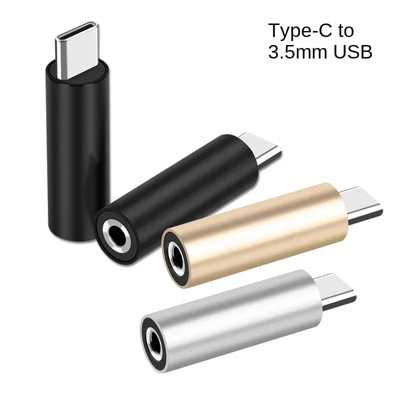 Convertitore Jack da tipo C a 3.5mm adattatore Audio per auricolari in lega di alluminio rotonda adatto per smartphone con interfaccia di tipo C